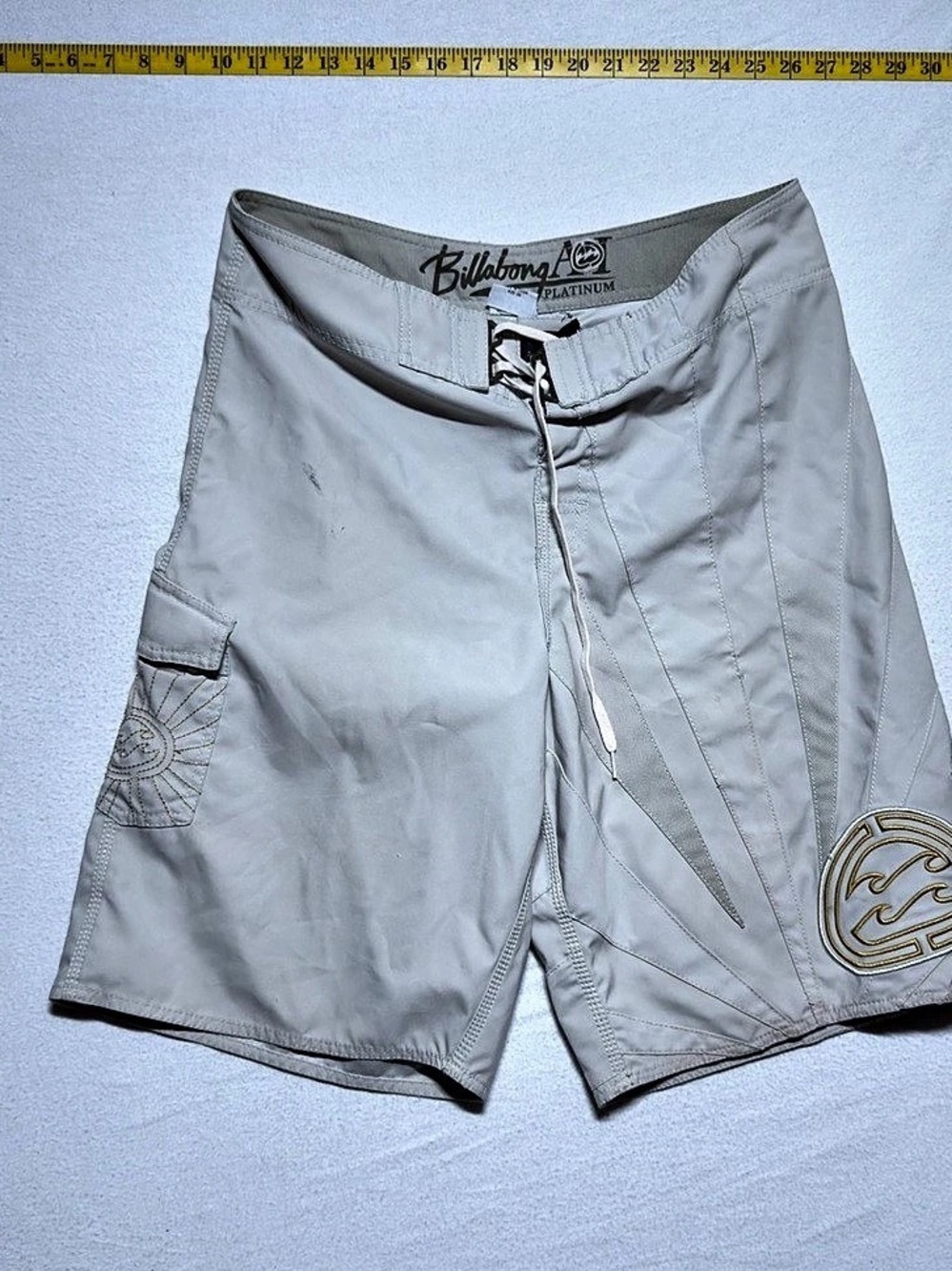 Vintage Andy iron Billabong Platinum Hybrid Board Shorts Gray Waist 34